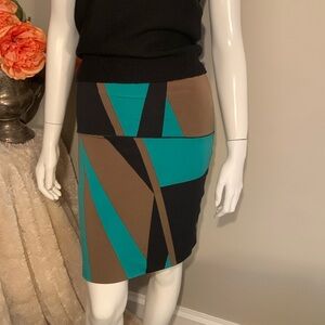 💚🖤🤎 Eva Varro geometric pencil skirt Small